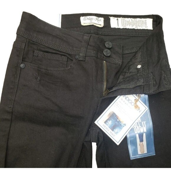 INDIGO Rein Mid Rise Ripped Ankle Skinny Jeans. Size Juniors 1. New With Tag $49 - Picture 4 of 5